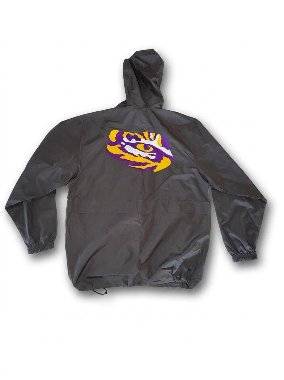 LSU Champion Windbreaker Gray with Purple Accent | Men's L | New Without Tags